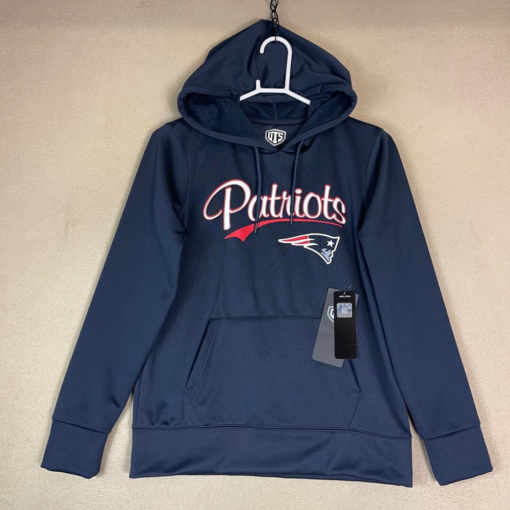 OTS New England Patriots Poly Fleece Pullover‎ Hoodie Fall Navy Size S
